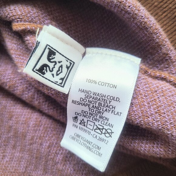 OBEY Men’s Dazed Sweater Vest in Sepia Multi Purple/Brown Pattern Size Medium - Picture 7 of 9